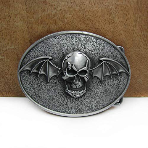 Hebillas de cinturón Aleación de Zinc Retro Western Bat Skull Hebilla de cinturón Lujosos Vaqueros de Vaquero Hebilla de cinturón de Regalo Acabado en Peltre