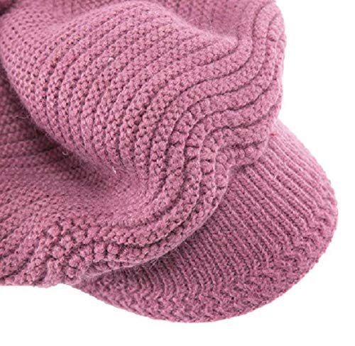 Heekpek Beret - Gorro de lana para mujer de invierno cálido morado Talla única