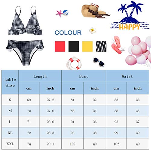 heekpek Bikini con Escote en V Mujer Bikinis Brasileños Trajes de Baño para Mujer Dos Piezas Bañador Mujer Sexy