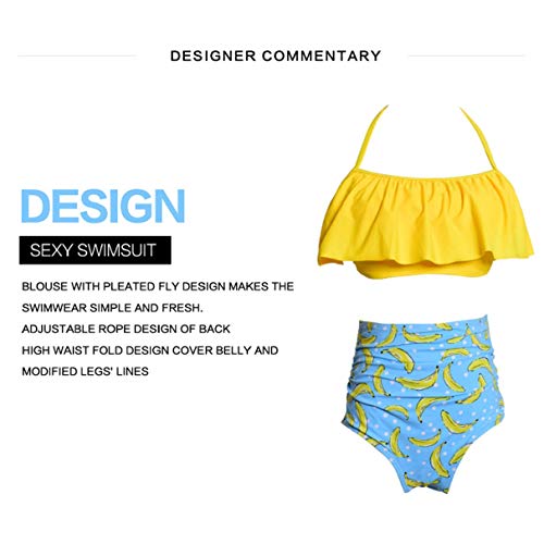 heekpek Bikini Mujer con Volantes Halter Top Relleno Cintura Alta Biquini Tallas Grandes