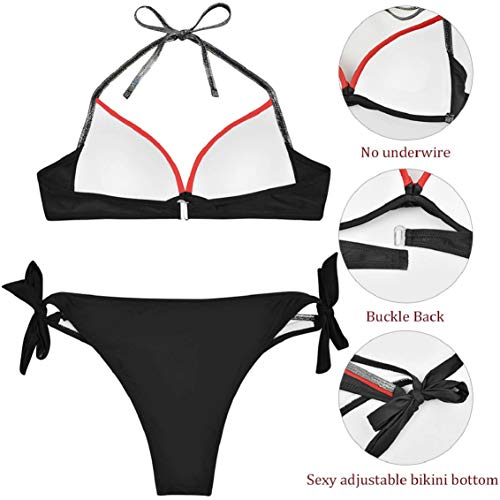 heekpek Brasileños Bikini Push Up Traje de baño de Cintura Baja Bañador Dos Piezas Mujer Conjuntos de Bikinis para Mujer