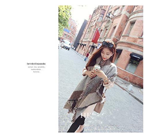 heekpek Bufanda Para Mujer Caliente Mantas Tartán Bufanda Pashmina Larga Enrejado Mantón Invierno