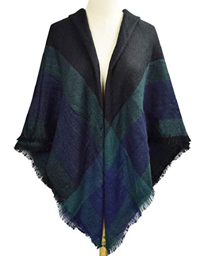 heekpek Bufandas Mujer Invierno Grib Grande Chal Cálido Moda Bufandas Largas de Invierno (Verde Oscuro)