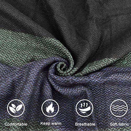 heekpek Bufandas Mujer Invierno Grib Grande Chal Cálido Moda Bufandas Largas de Invierno (Verde Oscuro)