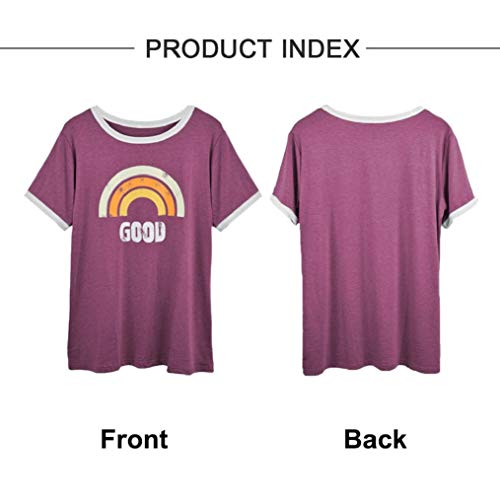 heekpek Camisetas Mujer Manga Corta Verano Camisetas Tops Algodón Amisetas de Impresión Manga Corta T Shirt Mujer Remeras Top Cuello Redondo Ocasionales Blusas Deportiva Moda Camisas