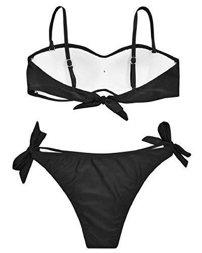 heekpek Conjunto Bikini Mujer Push up Sexy Two Piece Bikini Traje de Baño Mujer Sexy Anudado de Color Brillante Bañadores Bikinis Brasileños