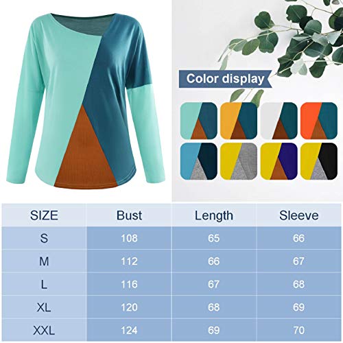 heekpek Costura Color De Contraste Cuello Redondo Manga Larga/Corta Camiseta Mujer Top Mujer Camisas Mujer Verano Elegantes Casual Mujer Mang A Costura De ImpresióN De Manga