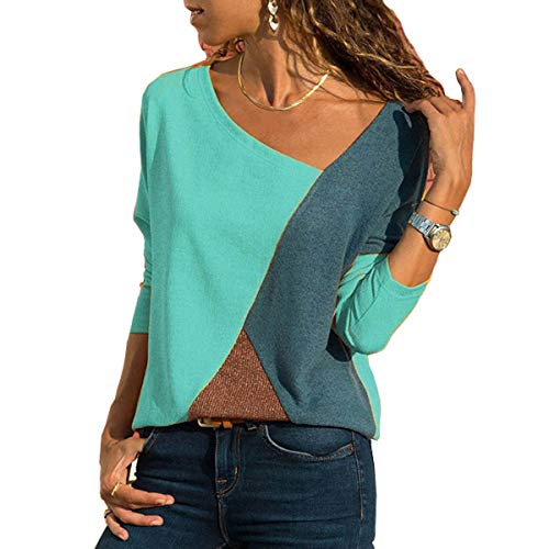heekpek Costura Color De Contraste Cuello Redondo Manga Larga/Corta Camiseta Mujer Top Mujer Camisas Mujer Verano Elegantes Casual Mujer Mang A Costura De ImpresióN De Manga