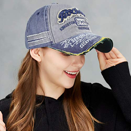 heekpek Gorra de Béisbol Vintage Gastada Moda Gorras Hmobre Beisbol Visera Gorra Verano Mujer Béisbol Algodón Motocicleta Gorra Molienda Borde Haga Viejo Sombrero Casual Gorras Viseras (1969 F)