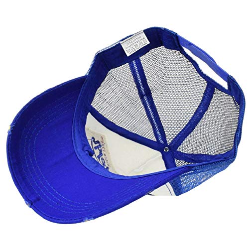 heekpek Gorras Hmobre Beisbol con Visera Gorra de Rejilla Bordados de Verano Mujer Transpirable Casual Gorras Rapero Trucker Hombre Viseras Hombre Retro (Azul)
