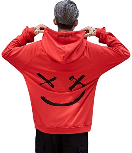 heekpek Hombre Mujer Unisex Sudaderas con Capucha Impreso Suéter Cuello Redondo de Mangas Largas Sweat Hood Capucha para Hombre Suéter para Hombre Sudaderas con Capucha