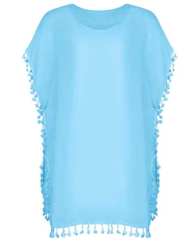 heekpek Mujer Borla Trajes de Baño Gasa Pareos Ropa de Playa Beach Bikini Cover Up Camisolas y Pareos Pareos Playa Mujer
