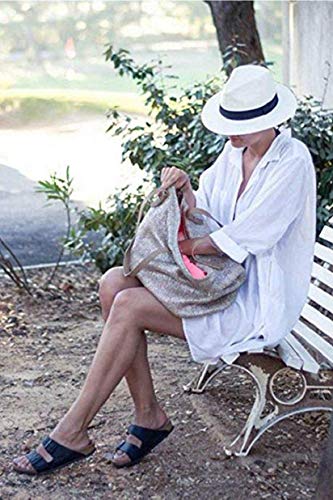 heekpek Mujer Manga Larga Grande Tunicas Playa Profundo Cuello en V Casual Solid Color Camisa para Playa y Piscina Bluson Camisolas y Pareos Playa Verano