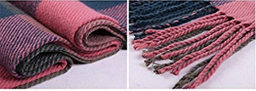 heekpek Mujeres caliente Mantas Cozy Pashmina bufanda larga tartán enrejado mantón (Rojo+Verde)