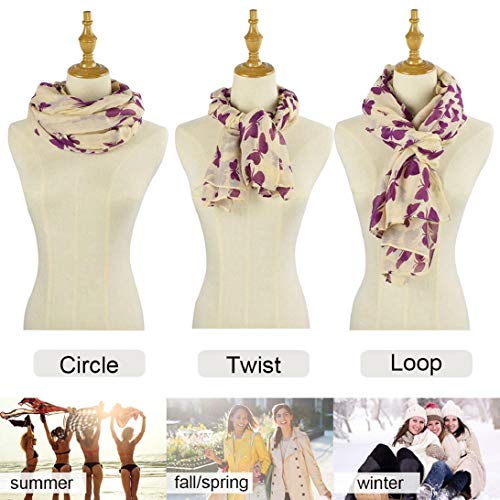 heekpek Pañuelo de Seda Mujer Elegante Bufanda Moda Chals Señoras Elegante Estolas Fular Manton Estampado de Mujer (B)