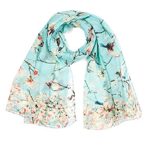 heekpek Pañuelo de Seda Mujer Elegante Bufanda Moda Chals Señoras Elegante Estolas Fular Manton Estampado de Mujer (B+C)