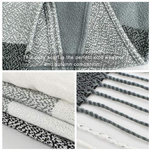 heekpek Pañuelos Cuello Mujer Mujeres Caliente Mantas Cozy Pashmina Bufanda Larga Tartán Enrejado Mantón Bufanda Grande De La Borla a Cuadros Para Las Mujeres Bufanda (negro-2)