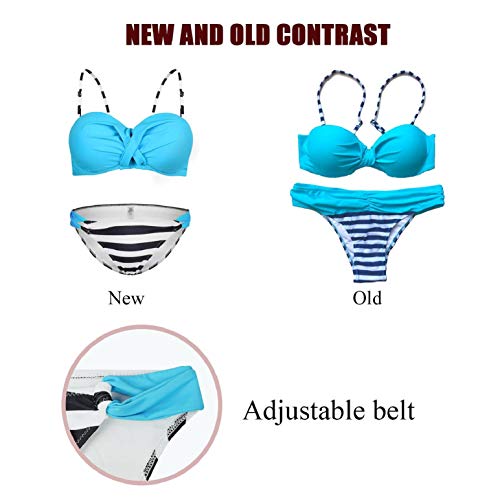 heekpek Trajes de Baño Mujer Sexy Push-up Acolchado Bra Bikini Verano Conjunto Tira Puntos Traje de Baño Sexy Bañador