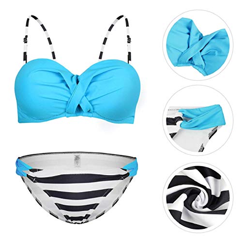 heekpek Trajes de Baño Mujer Sexy Push-up Acolchado Bra Bikini Verano Conjunto Tira Puntos Traje de Baño Sexy Bañador