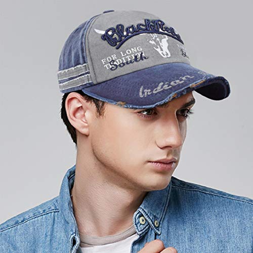 heekpek Unisex Adulto Gorras de Hombre Beisbol Gorra de Béisbol Informal Bordado Casuales Sombreros (Azul)