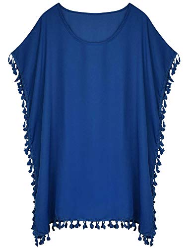 heekpek Vestido de Playa Traje de Baño Camisolas y Pareos Playero con Borla para Verano