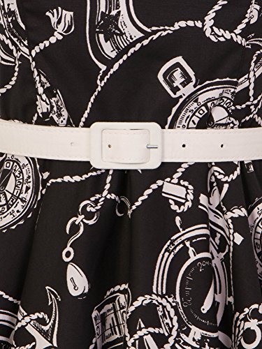 Hell Bunny Vestido de Tirantas Cruzadas Mistral Estilo Años 50 Retro Vintage - L