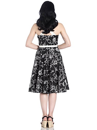 Hell Bunny Vestido de Tirantas Cruzadas Mistral Estilo Años 50 Retro Vintage - L