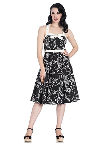 Hell Bunny Vestido de Tirantas Cruzadas Mistral Estilo Años 50 Retro Vintage - L