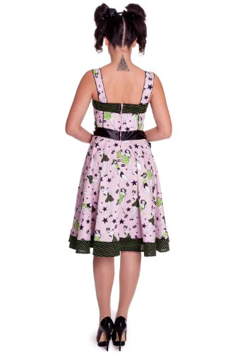 Hell Bunny Vestido Dixie Dress. rosa S
