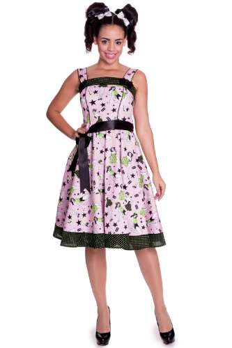 Hell Bunny Vestido Dixie Dress. rosa S
