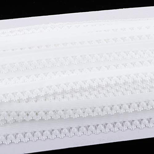 Hellery Cinta de Adorno de Encaje Elástico de 2 Rollos para Vestido, Lencería, Ropa, Adorno
