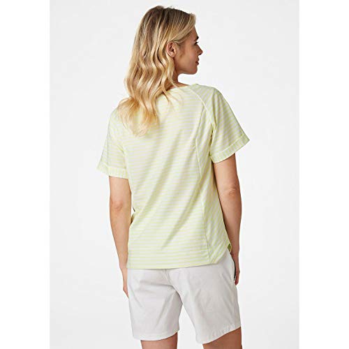 Helly Hansen Camiseta Thalia para Mujer, Mujer, Camiseta, 34169, Sunny Lime Stripes, Small