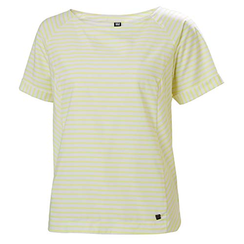 Helly Hansen Camiseta Thalia para Mujer, Mujer, Camiseta, 34169, Sunny Lime Stripes, Small