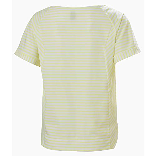 Helly Hansen Camiseta Thalia para Mujer, Mujer, Camiseta, 34169, Sunny Lime Stripes, Small