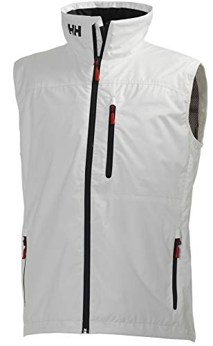 Helly Hansen Crew Vest Chaleco Marino con Forro Polar Interior para Hombres, Impermeable y diseñado para Cualquier Actividad Casual o Deportiva, Blanco, 2XL