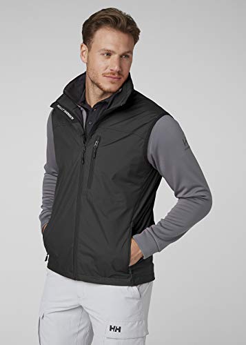 Helly Hansen Crew Vest Chaleco Marino con Forro Polar Interior para Hombres, Impermeable y diseñado para Cualquier Actividad Casual o Deportiva, Negro, XL
