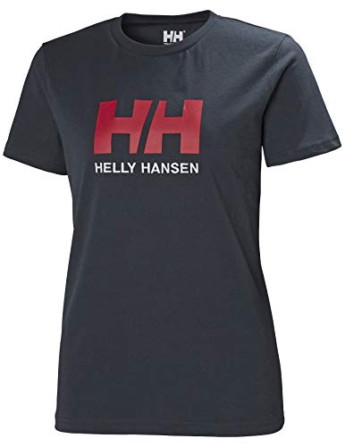 Helly Hansen HH Logo Camiseta Manga Corto, Mujer, Azul Marino, L