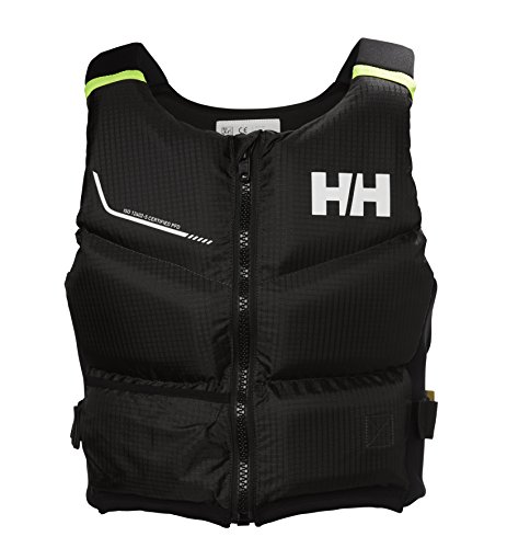 Helly Hansen Rider Stealth Zip Chaleco de Ayuda a la flotabilidad, para navegación de Vela Ligera y Otras Actividades acuáticas, Unisex Adulto, Ébano, M