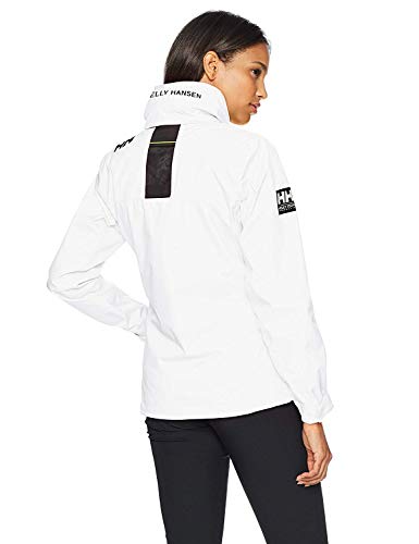 Helly Hansen W Crew Hooded Midlayer Chaqueta Impermeable, Cortavientos y Transpirable, con Capucha, Mujer, Blanco, XL