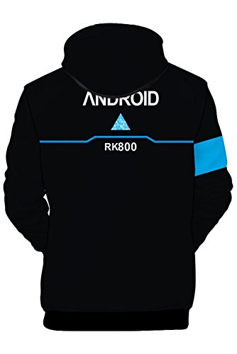 Helymore Sudadera con Capucha 3D de Impresion para Hombres Mujeres Juego de Chaqueta Sueter de Prendas de Vestir Exteriores Negro, M