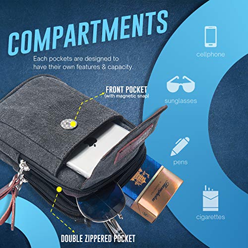 Hengwin Bandolera Hombre Pequeña, Riñonera Deportiva, Porta Movil, Riñonera Running Hombre, Bolso Monedero Bolsa De Molle, Muñequeras Crossfit Para iPhone 11 Pro Max XS XR 8 7 6S Plus Samsung Note 10