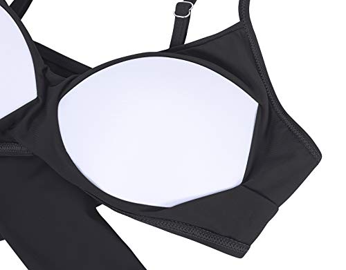 HenzWorld Mujer Criss Cross Traje de Baño Tankini Floral Estampado de Cintura Alta Traje de Baño de Dos Piezas para Mujer Conjunto de Bikini Halter Sexy (Piel de Serpiente Talla M)