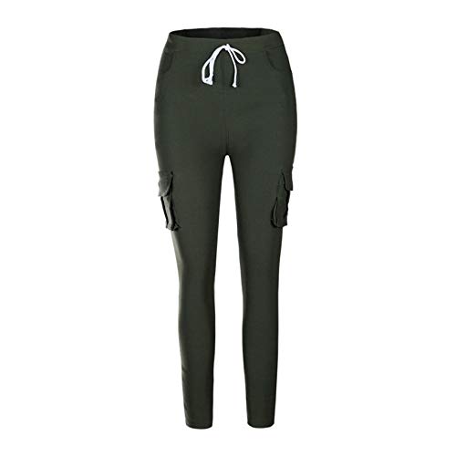 Hhckhxww Pantalones Largos De OtoñO E Invierno con MúLtiples Bolsillos para Mujer