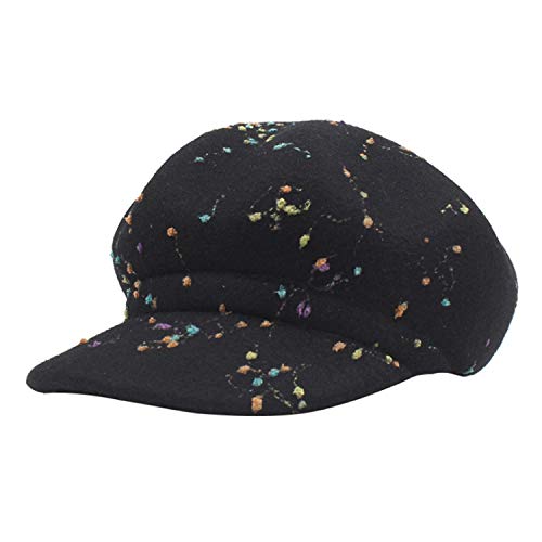 HHF Caps y Sombreos Cap 2018 Sombrero Mujer Otoño Invierno Retro Graffiti Lana Beltlet (Color : Black, Size : Adjustable)