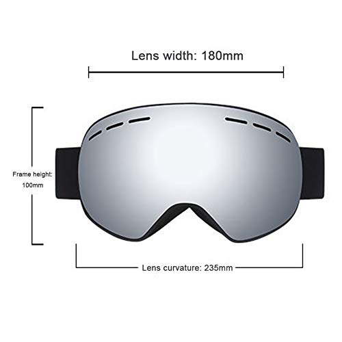 HHORD Snowboard del Esquí De Nieve Gafas Hombres Mujeres Anti-Fog 100% De Protección sobre Los Vidrios Gafas, Marco De TPU, Sistema De Lente Desmontable,E