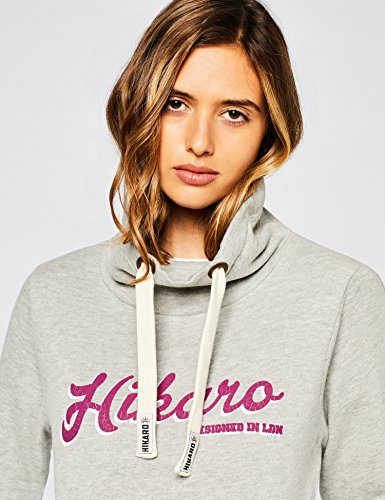 HIKARO Sudadera con Cuello Alto Mujer, Gris (Grey Marl), 36 (Talla del fabricante: X-Small)