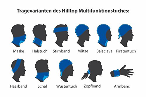 Hilltop Bufanda Multiusos, Braga de Cuello Caliente para Deporte, Bufanda de Tubo, Pañuelo, Diseños Actuales en Colores de Moda, Apropiados para Hombre y Mujer