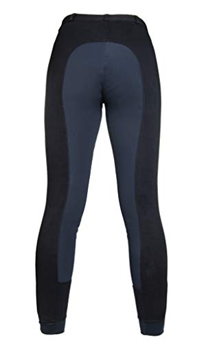 HKM – pantalón de hípica Wülfer-X modelo 2017, con bajo elástico y refuerzo en la parte interna de las piernas, para niño y mujer, disponible en 5 bonitos colores, mujer, color schwarz mit grauem Besatz, tamaño 40 [DE 38]