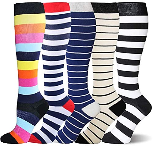 HLTPRO Calcetines de compresión graduados para mujeres y hombres 20-30 mmHg – Medias de compresión moderada para correr, crossfit, viajes, trajes, enfermera,