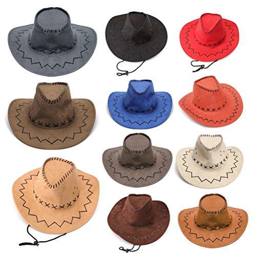 HMILYDYK Sombrero de vaquero del salvaje oeste con ala ancha, accesorio para disfraz